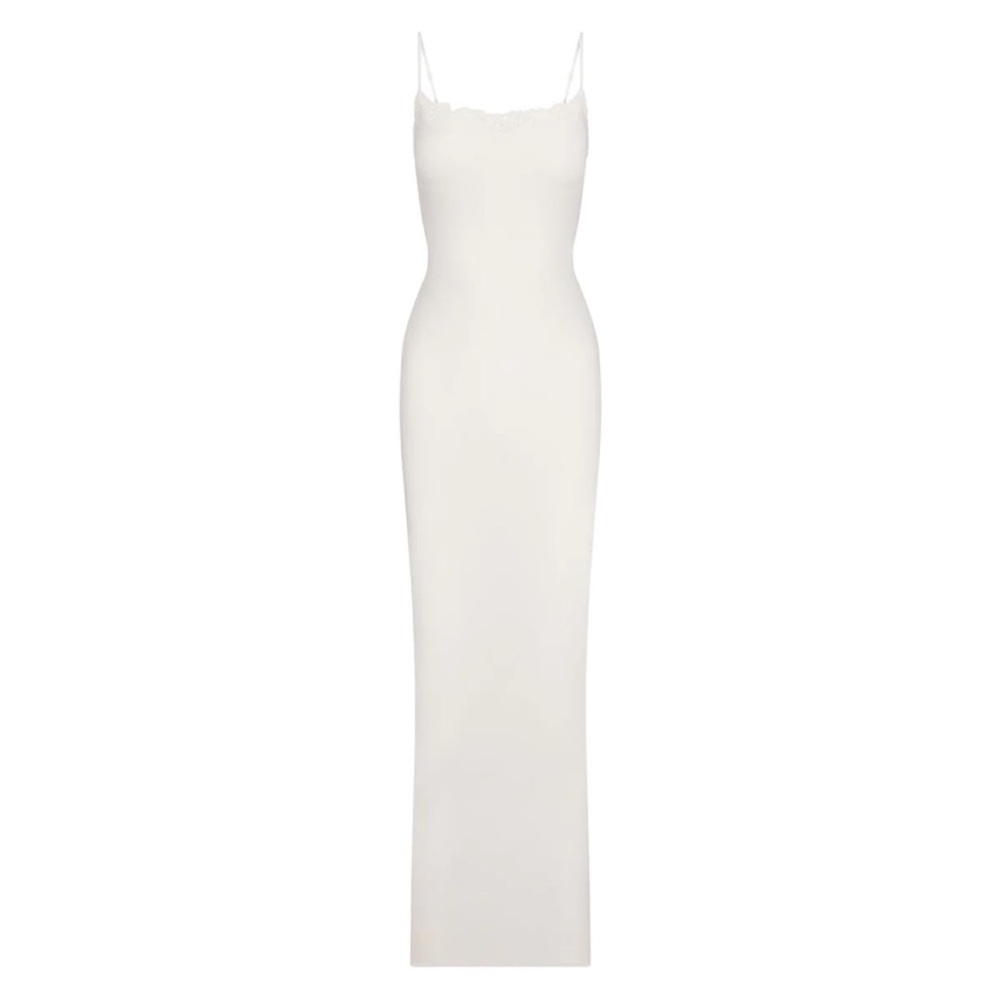 SKIMS White Lace-Trimmed Dress
